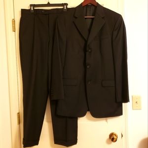 Alfani Exclusive for Macy's black two piece suit, 20.5" pit to pit